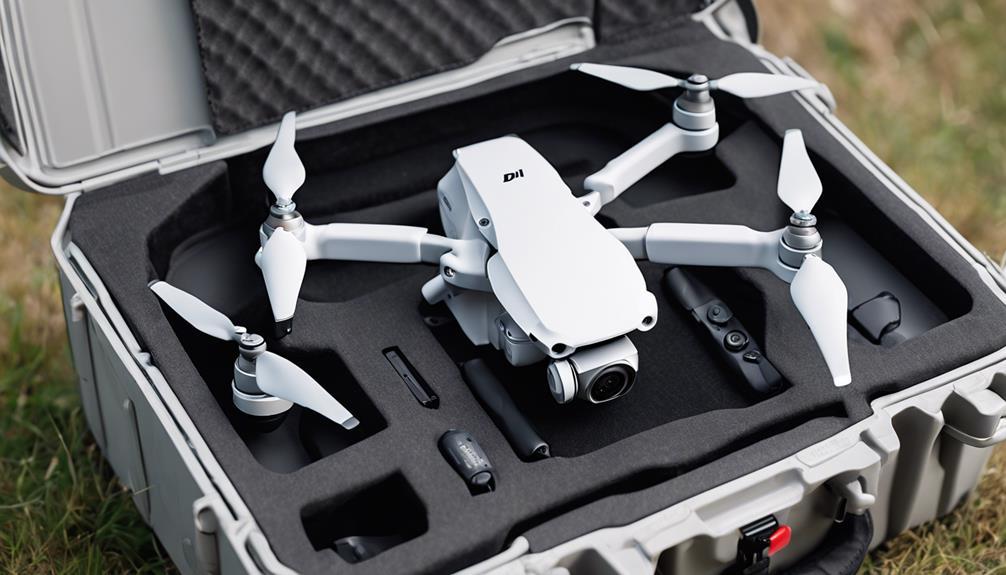 compact drone with accessories